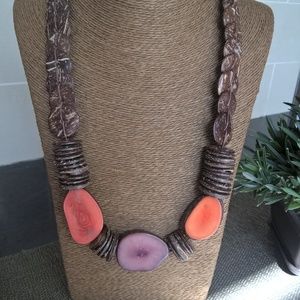 TAGUA NUT and COCONUT SHELL NECKLACE, NEW